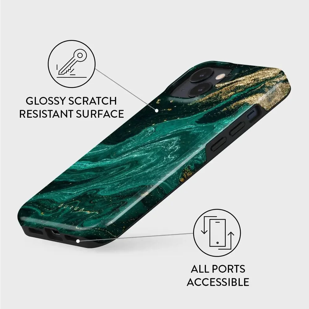 NIB BURGA Emerald Pool Tough Case for iPhone 15 Plus Green Marble